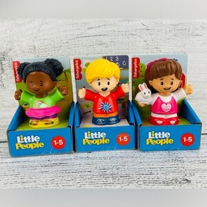 Set of 3 Fisher Price Little People Toy Figures - NEW - 2 Girls 1 Boy